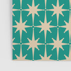 Atomic Age 1950s Retro Starburst Pattern in Mid-Century Modern Beige and Turquoise Teal   Poster Gallery Image 3