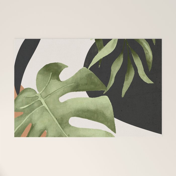 Abstract Art Tropical Leaves 23 Welcome Mat Gallery Image 1