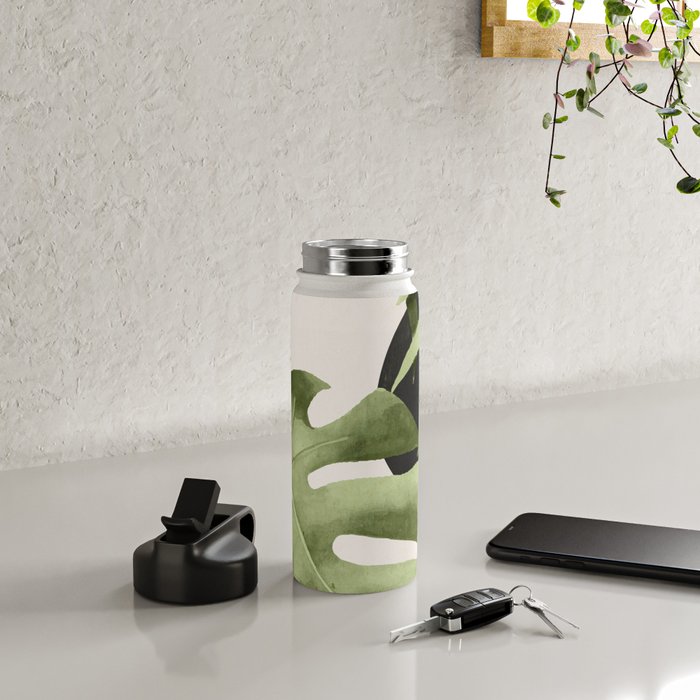 Abstract Art Tropical Leaves 23 Water Bottle Gallery Image 4