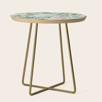 Vintage Hummingbirds and Passiflora Paradise Garden in Teal and Pink Side Table Gallery Image 1