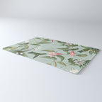 Vintage Hummingbirds and Passiflora Paradise Garden in Teal and Pink Rug Gallery Image 3