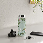 Vintage Hummingbirds and Passiflora Paradise Garden in Teal and Pink Water Bottle Gallery Image 4