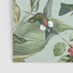 Vintage Hummingbirds and Passiflora Paradise Garden in Teal and Pink Poster Gallery Image 3