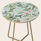 Vintage Hummingbirds and Passiflora Paradise Garden in Teal and Pink Side Table Gallery Image 2