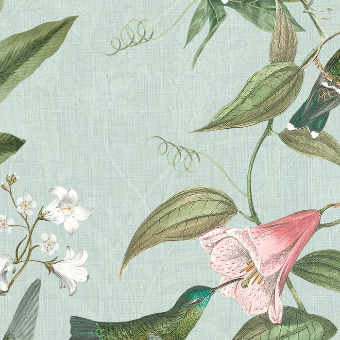 Vintage Hummingbirds and Passiflora Paradise Garden in Teal and Pink Coffee Mug Gallery Image 2