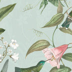 Vintage Hummingbirds and Passiflora Paradise Garden in Teal and Pink Coffee Mug Gallery Image 2