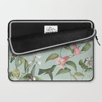 Vintage Hummingbirds and Passiflora Paradise Garden in Teal and Pink Laptop Sleeve Gallery Image 2