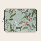 Vintage Hummingbirds and Passiflora Paradise Garden in Teal and Pink Laptop Sleeve Gallery Image 1