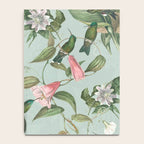 Vintage Hummingbirds and Passiflora Paradise Garden in Teal and Pink Notebook Gallery Image 4