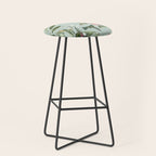 Vintage Hummingbirds and Passiflora Paradise Garden in Teal and Pink Stool Gallery Image 1