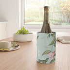Vintage Hummingbirds and Passiflora Paradise Garden in Teal and Pink Wine Chiller Gallery Image 4