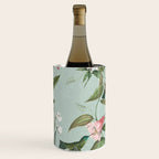 Vintage Hummingbirds and Passiflora Paradise Garden in Teal and Pink Wine Chiller Gallery Image 1