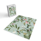 Vintage Hummingbirds and Passiflora Paradise Garden in Teal and Pink Jigsaw Puzzle Gallery Image 2