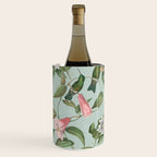 Vintage Hummingbirds and Passiflora Paradise Garden in Teal and Pink Wine Chiller Gallery Image 3