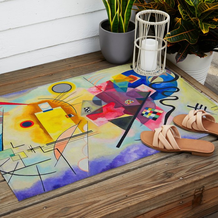 Wassily Kandinsky Yellow Red Blue Outdoor Rug Gallery Image 2