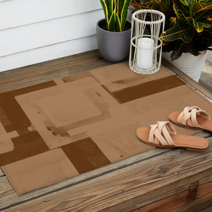 Brown Paper Cut, Japandi style Outdoor Rug Gallery Image 2