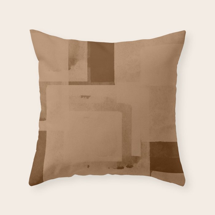 Brown Paper Cut, Japandi style Throw Pillow Gallery Image 1