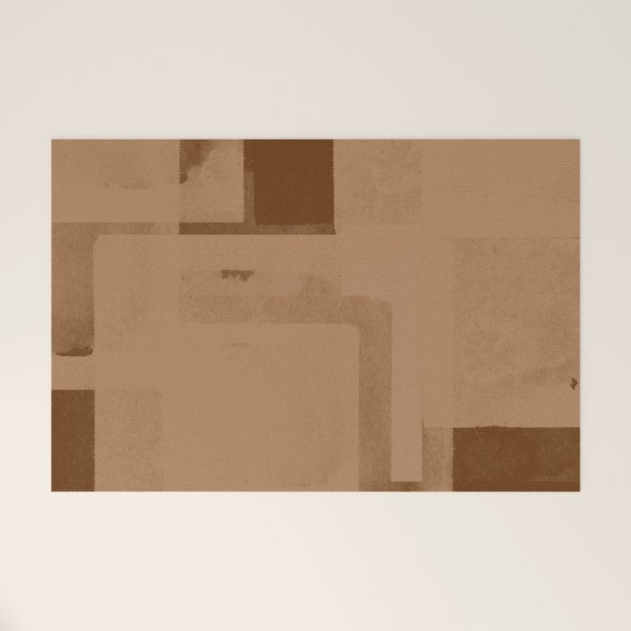 Brown Paper Cut, Japandi style Welcome Mat Gallery Image 1