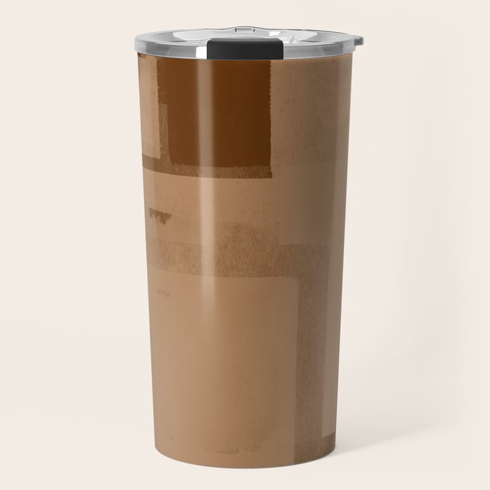 Brown Paper Cut, Japandi style Travel Mug Gallery Image 1