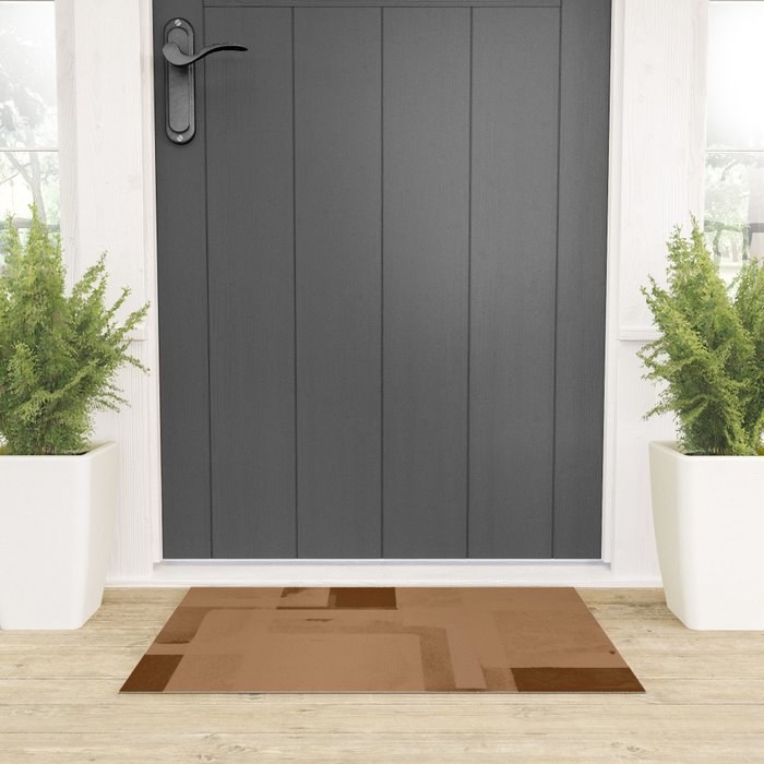Brown Paper Cut, Japandi style Welcome Mat Gallery Image 3
