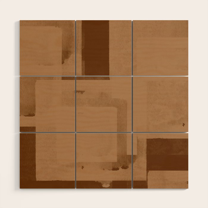 Brown Paper Cut, Japandi style Wood Wall Art Gallery Image 1