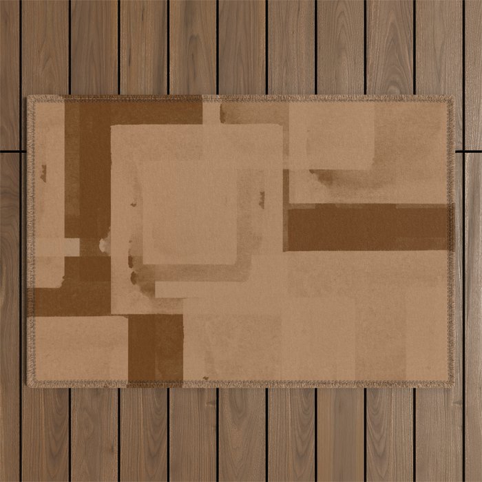 Brown Paper Cut, Japandi style Outdoor Rug Gallery Image 1