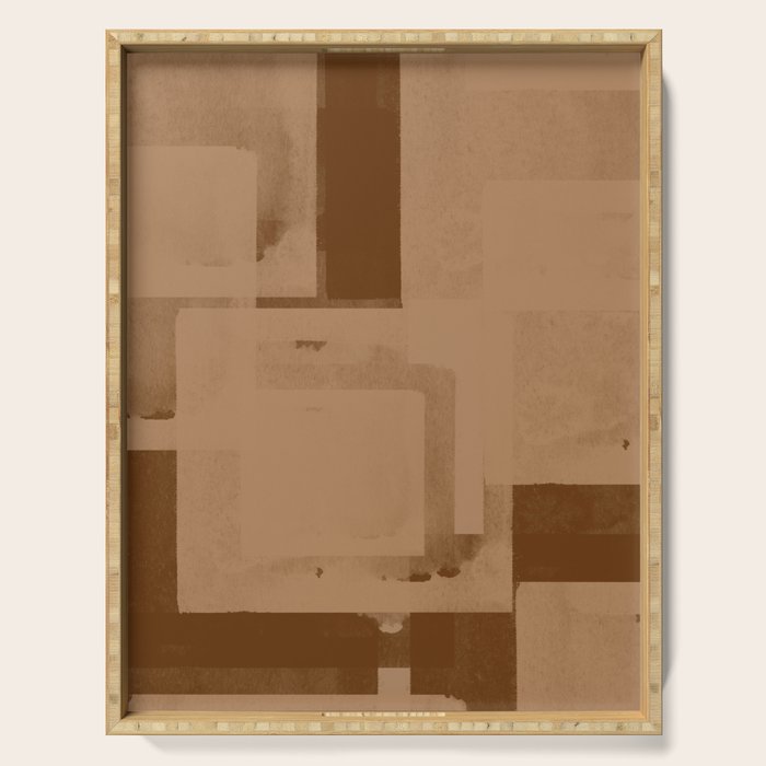 Brown Paper Cut, Japandi style Serving Tray Gallery Image 1