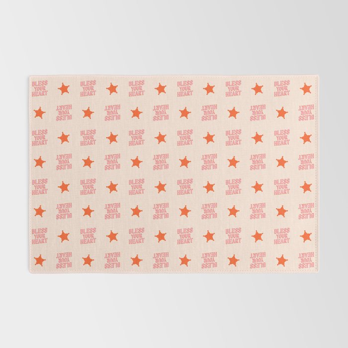 Southern Snark: Bless your heart (bright pink and orange) Rug Gallery Image 2