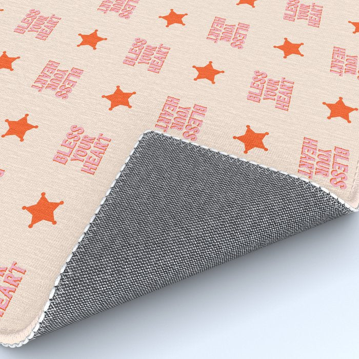Southern Snark: Bless your heart (bright pink and orange) Rug Gallery Image 4