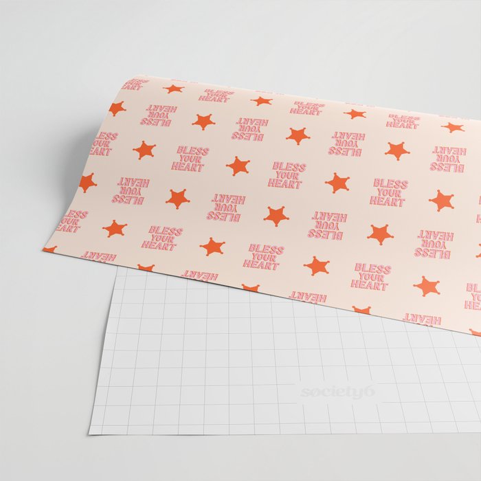 Southern Snark: Bless your heart (bright pink and orange) Wrapping Paper Gallery Image 2