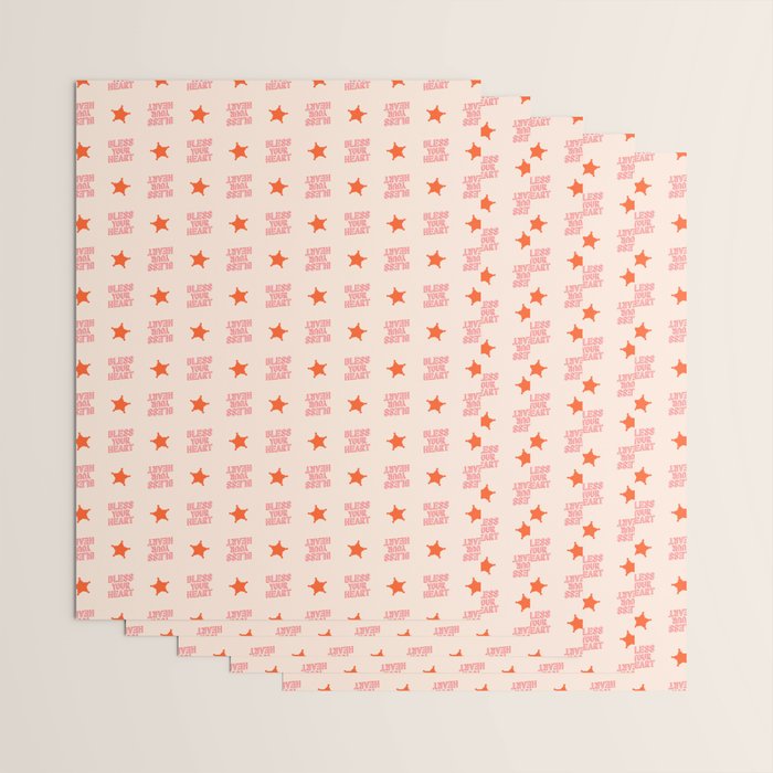 Southern Snark: Bless your heart (bright pink and orange) Wrapping Paper Gallery Image 3