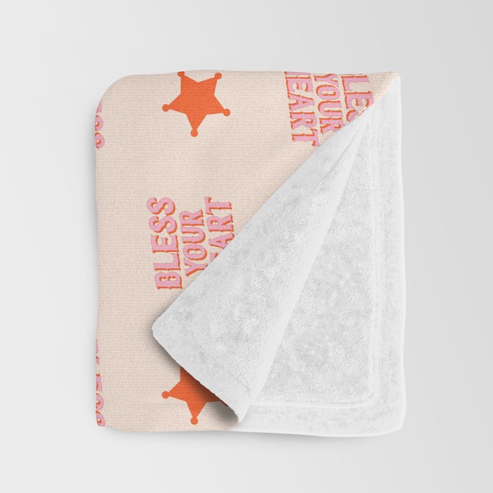 Southern Snark: Bless your heart (bright pink and orange) Throw Blanket Gallery Image 3