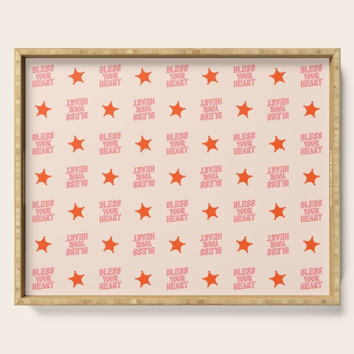 Southern Snark: Bless your heart (bright pink and orange) Serving Tray Gallery Image 1