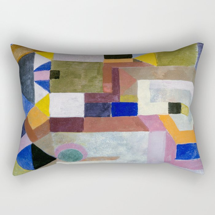 Colourful Architecture By Paul Klee  Rectangular Pillow Gallery Image 2