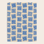 Vintage blue flower postage stamp pattern Poster Gallery Image 4