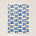 Vintage blue flower postage stamp pattern Stationery Card Gallery Image 2