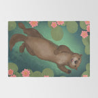swimming otter Rug Gallery Image 2