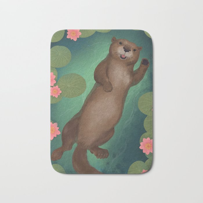 swimming otter Bath Mat Gallery Image 1