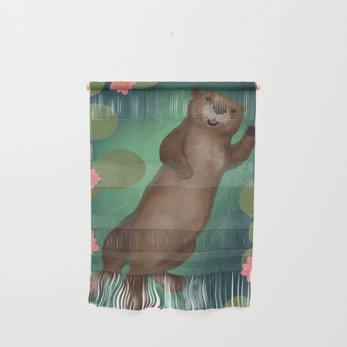 swimming otter Wall Hanging Gallery Image 1
