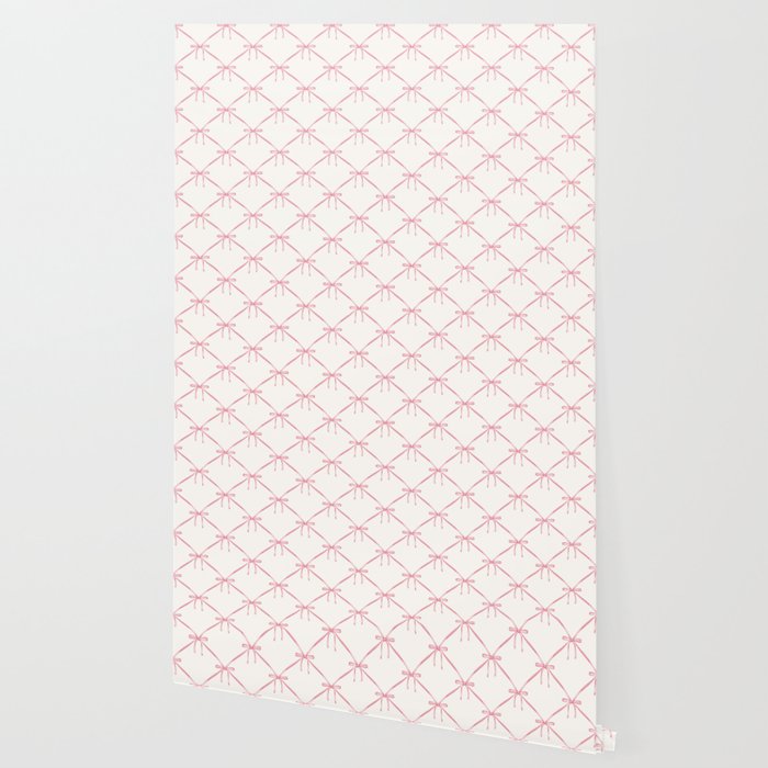 Bows & Ribbons Pattern I Pastel Pink Wallpaper Gallery Image 2