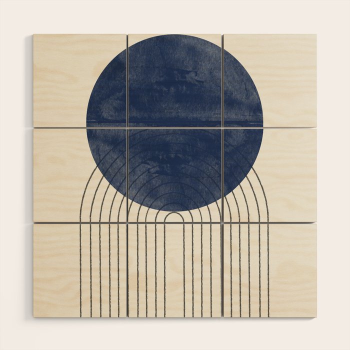 Blue Sun Wood Wall Art Gallery Image 1