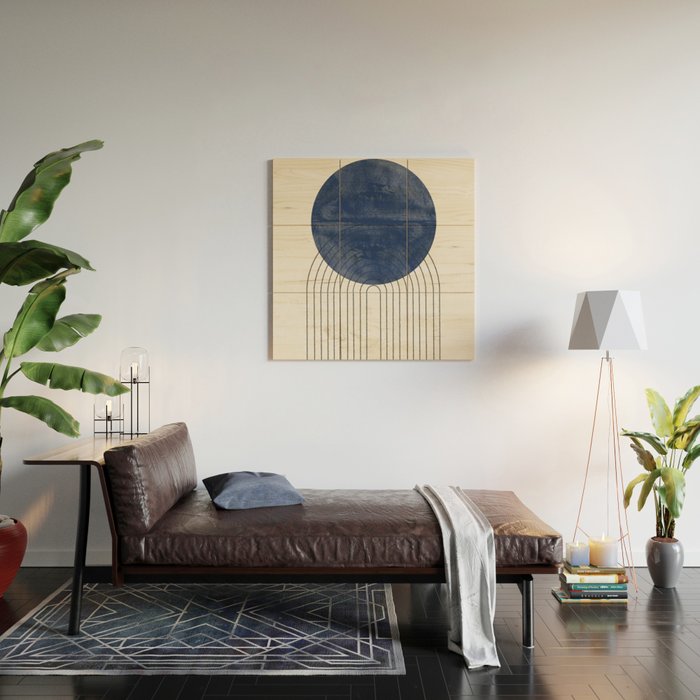 Blue Sun Wood Wall Art Gallery Image 2