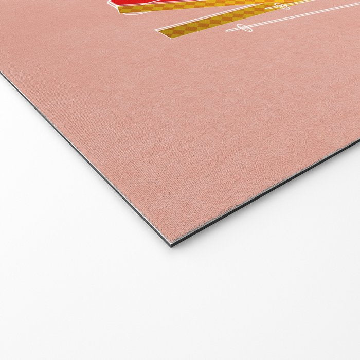 Colorful Ski Illustration and Pattern no 2 Welcome Mat Gallery Image 2