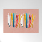 Colorful Ski Illustration and Pattern no 2 Welcome Mat Gallery Image 1