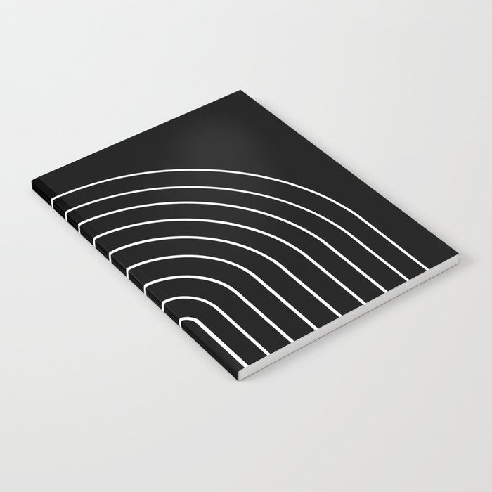 Minimal Arch III Black and White Modern Geometric Lines Notebook Gallery Image 2