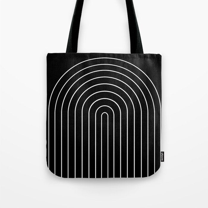 Minimal Arch III Black and White Modern Geometric Lines Tote Bag Gallery Image 1