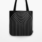 Minimal Arch III Black and White Modern Geometric Lines Tote Bag Gallery Image 1
