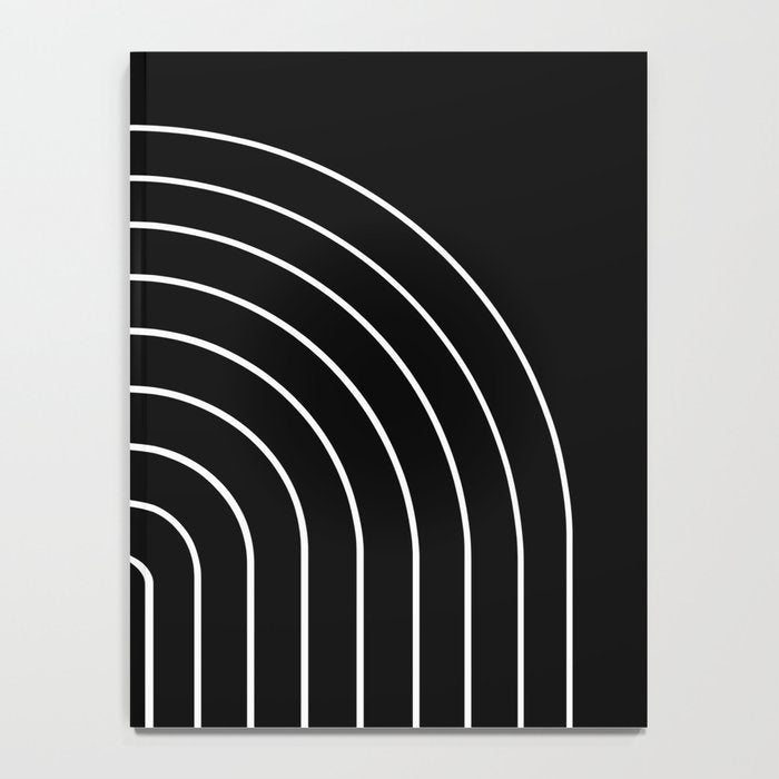 Minimal Arch III Black and White Modern Geometric Lines Notebook Gallery Image 4