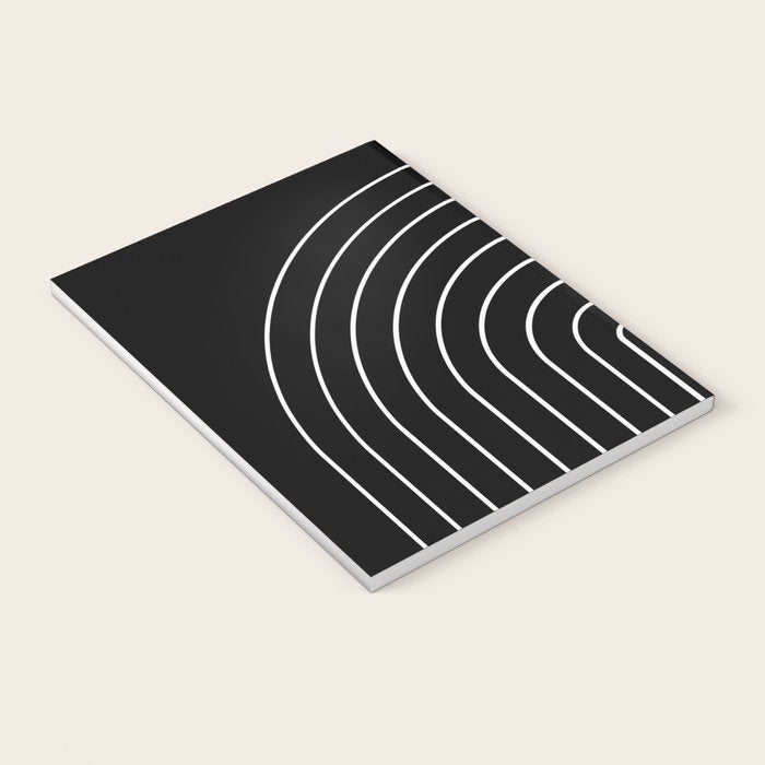Minimal Arch III Black and White Modern Geometric Lines Notebook Gallery Image 3