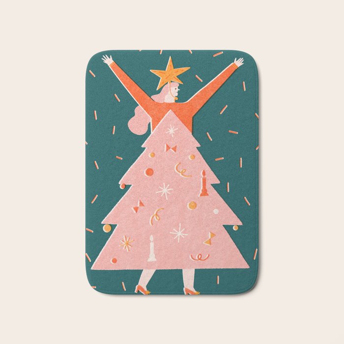 Christmas tree dress Bath Mat Gallery Image 1